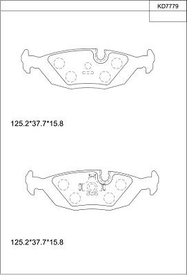 Asimco KD7779 - Kit pastiglie freno, Freno a disco autozon.pro