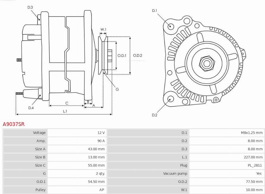 AS-PL A9037SR - Alternatore autozon.pro