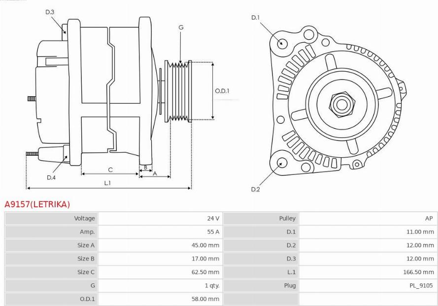 AS-PL A9157(LETRIKA) - Alternatore autozon.pro