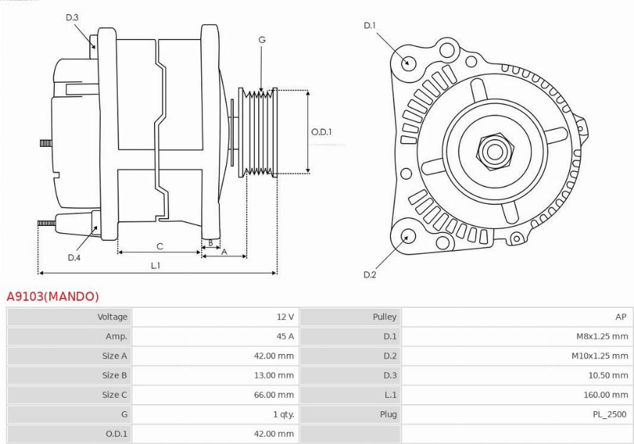 AS-PL A9103(MANDO) - Alternatore autozon.pro