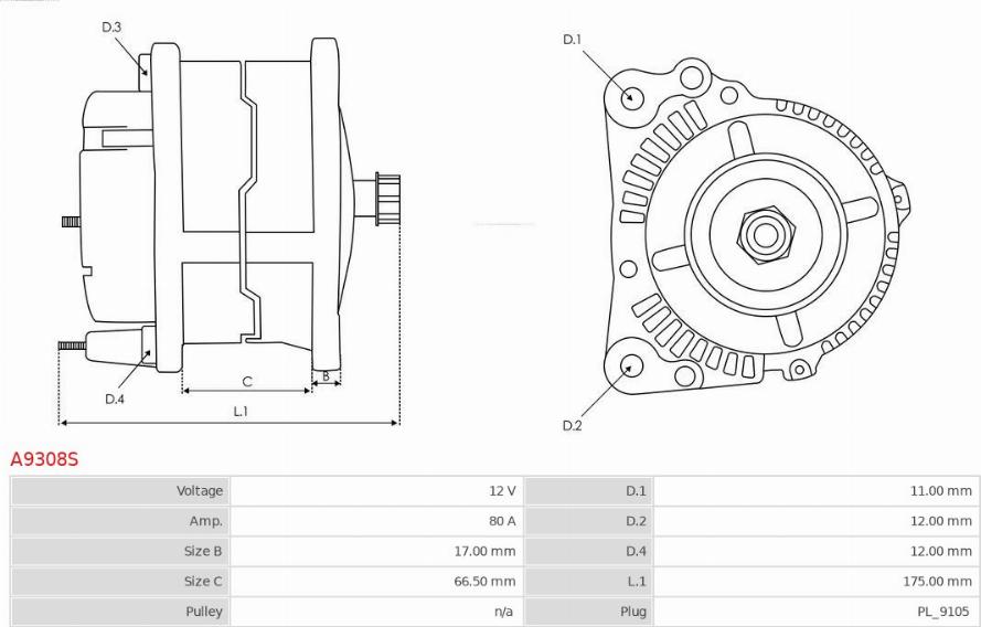 AS-PL A9308S - Alternatore autozon.pro