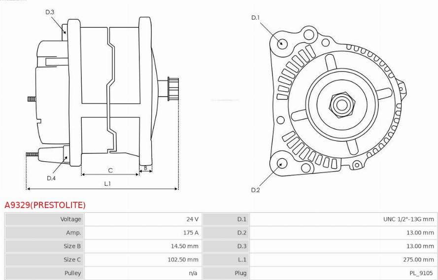 AS-PL A9329(PRESTOLITE) - Alternatore autozon.pro