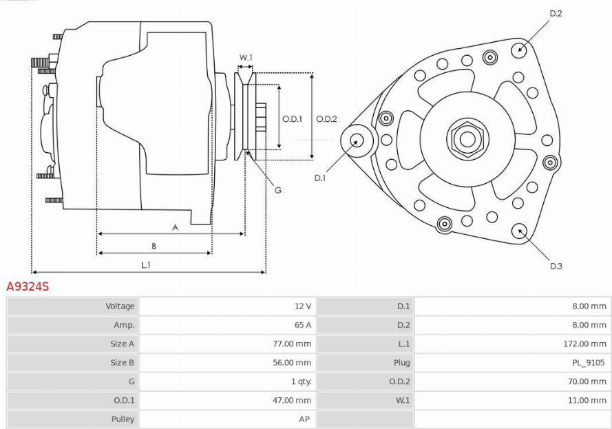 AS-PL A9324S - Alternatore autozon.pro