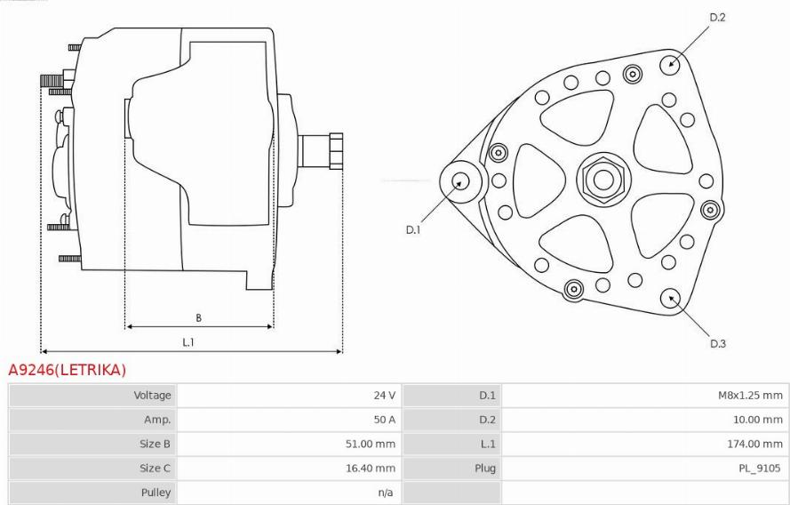 AS-PL A9246(LETRIKA) - Alternatore autozon.pro