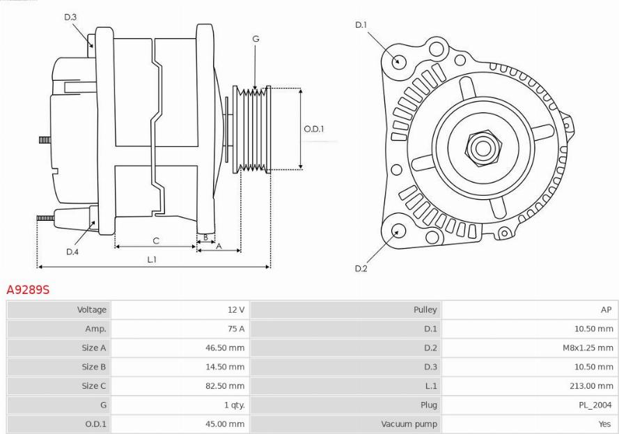 AS-PL A9289S - Alternatore autozon.pro