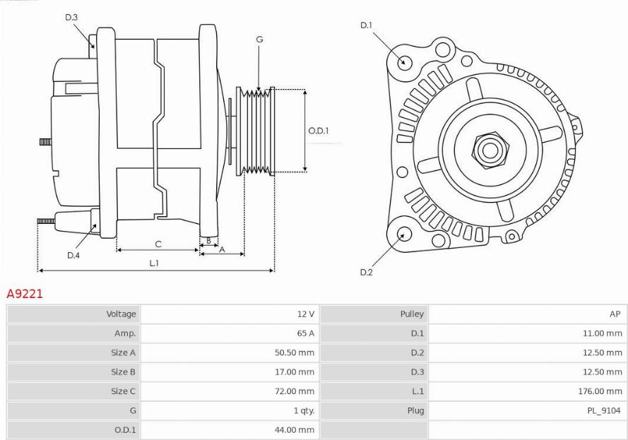 AS-PL A9221 - Alternatore autozon.pro