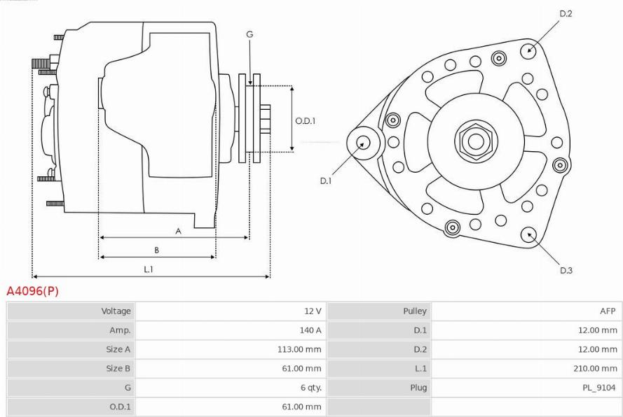 AS-PL A4096(P) - Alternatore autozon.pro