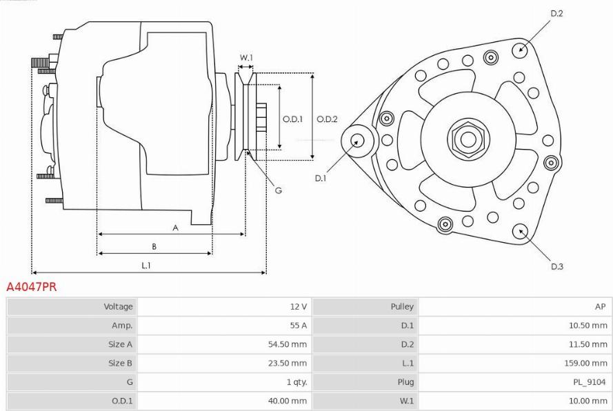 AS-PL A4047PR - Alternatore autozon.pro