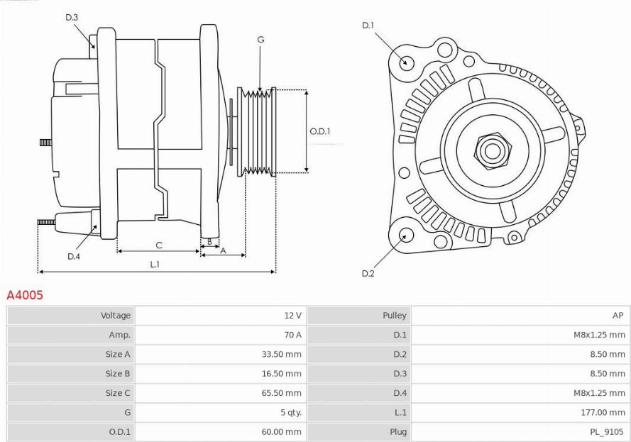 AS-PL A4005 - Alternatore autozon.pro