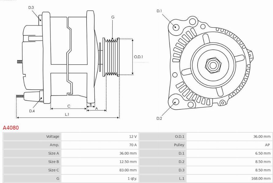 AS-PL A4080 - Alternatore autozon.pro