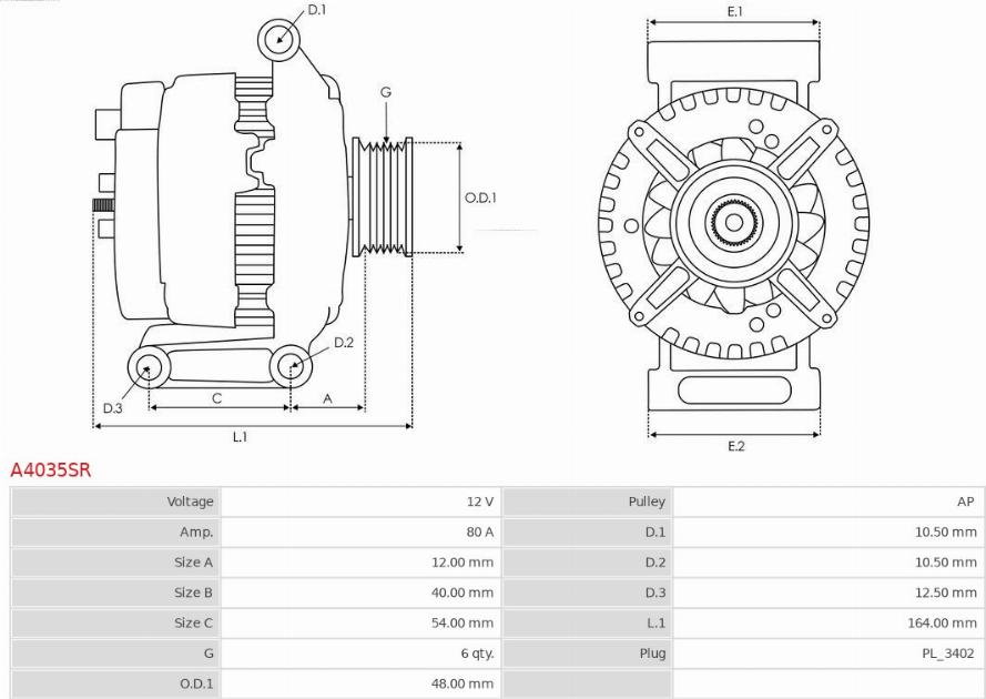 AS-PL A4035SR - Alternatore autozon.pro