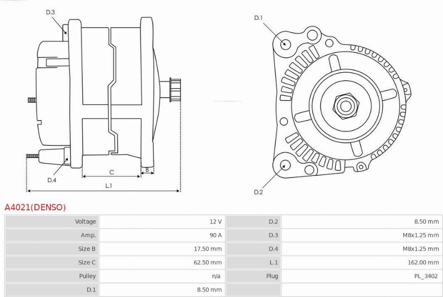 AS-PL A4021(DENSO) - Alternatore autozon.pro