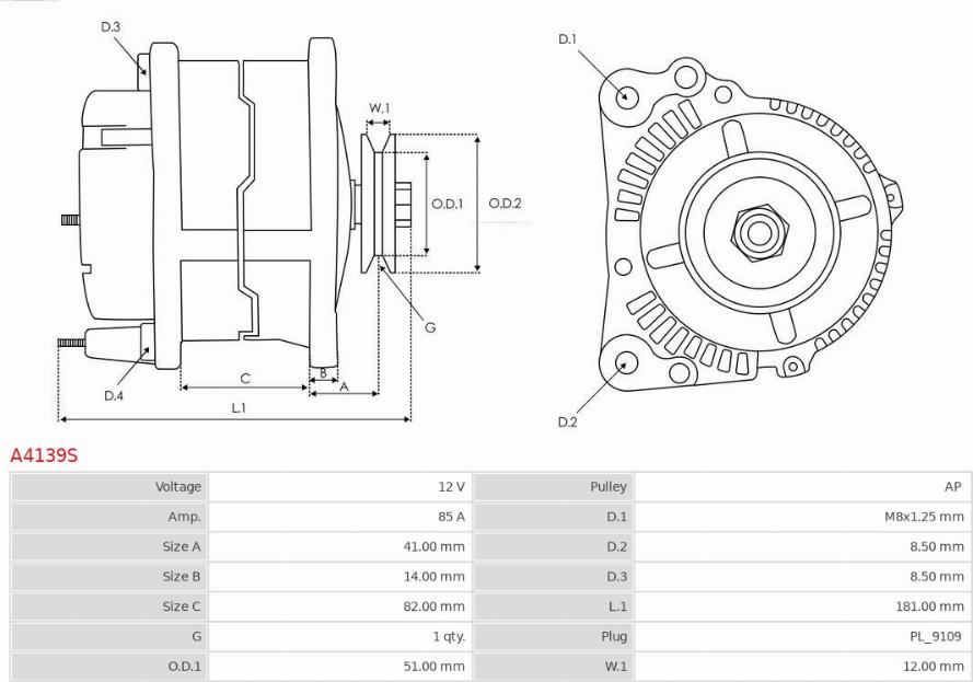 AS-PL A4139S - Alternatore autozon.pro