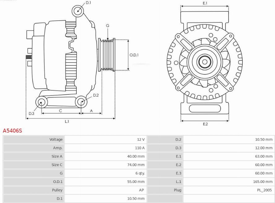 AS-PL A5406S - Alternatore autozon.pro