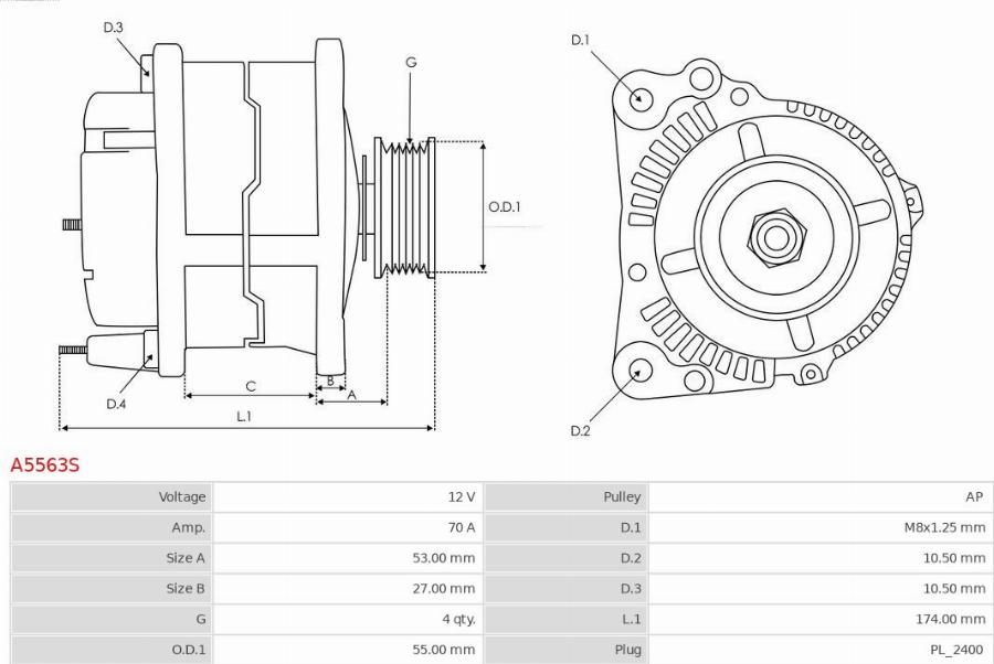 AS-PL A5563S - Alternatore autozon.pro