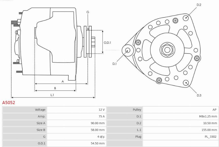 AS-PL A5052 - Alternatore autozon.pro