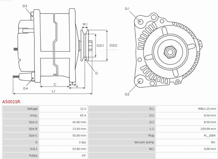 AS-PL A5001SR - Alternatore autozon.pro