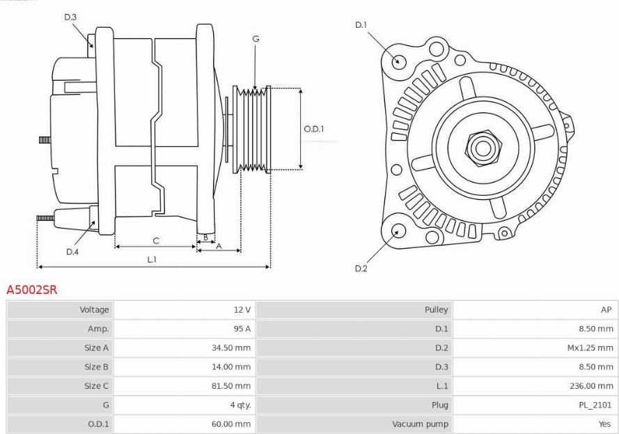 AS-PL A5002SR - Alternatore autozon.pro