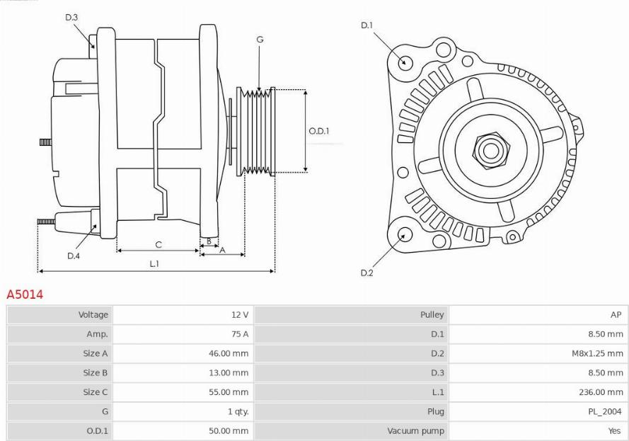 AS-PL A5014 - Alternatore autozon.pro