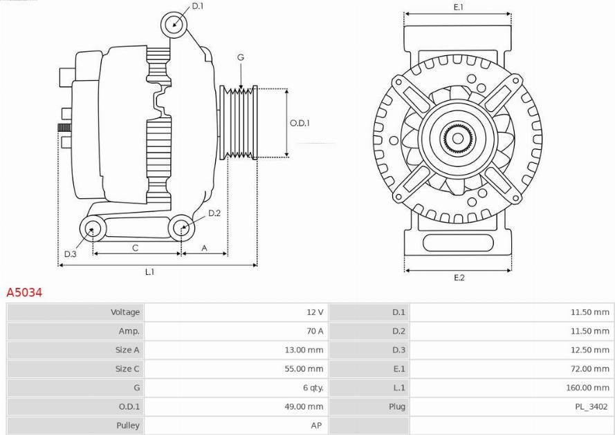 AS-PL A5034 - Alternatore autozon.pro