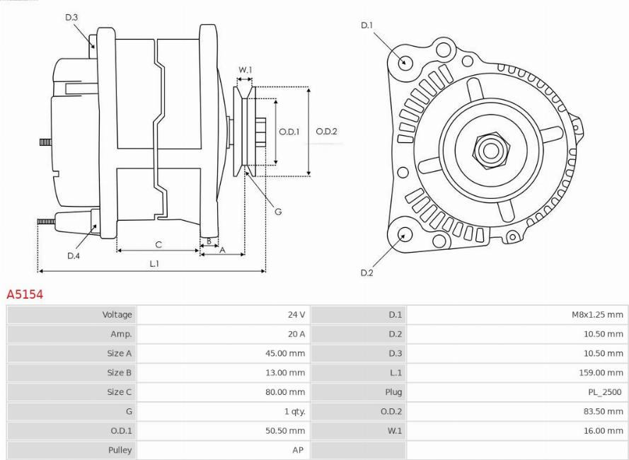 AS-PL A5154 - Alternatore autozon.pro