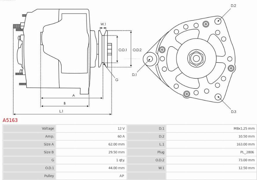 AS-PL A5163 - Alternatore autozon.pro