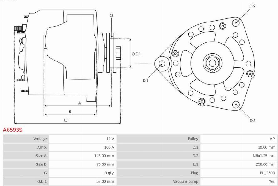 AS-PL A6593S - Alternatore autozon.pro