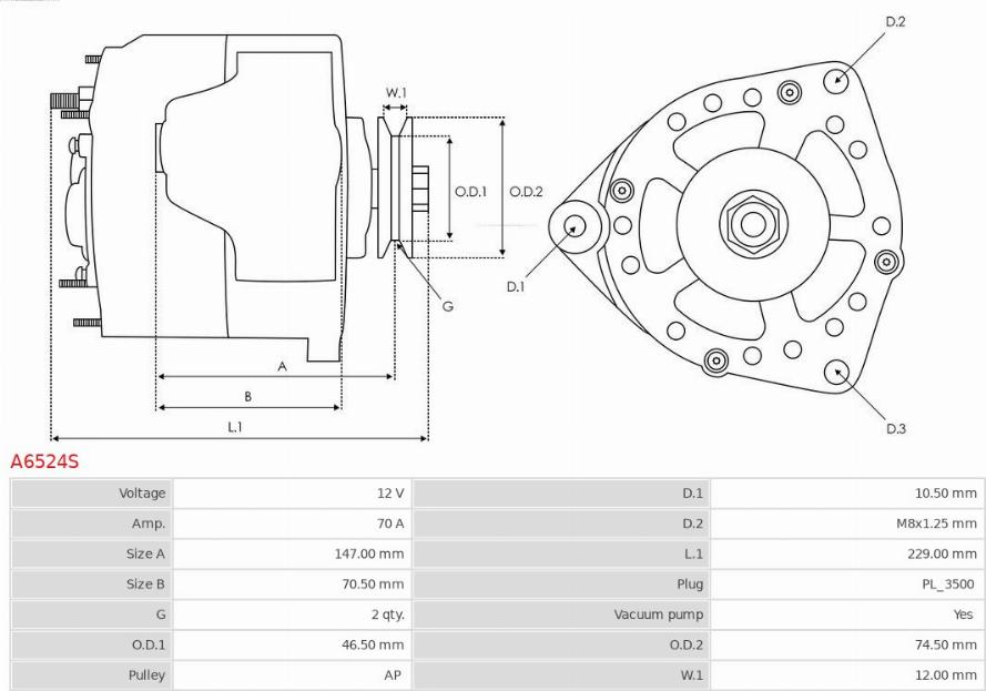 AS-PL A6524S - Alternatore autozon.pro