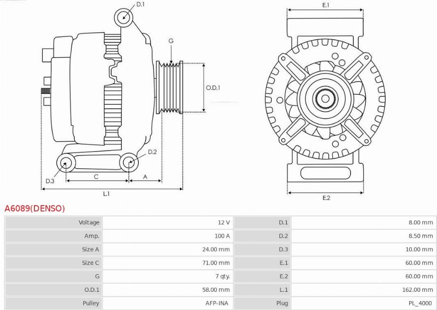 AS-PL A6089(DENSO) - Alternatore autozon.pro