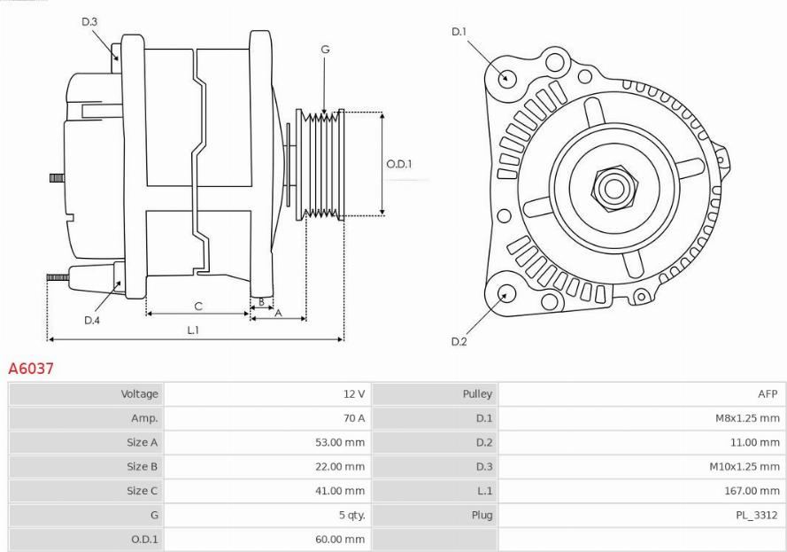 AS-PL A6037 - Alternatore autozon.pro