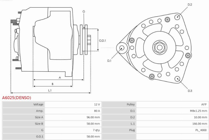 AS-PL A6025(DENSO) - Alternatore autozon.pro