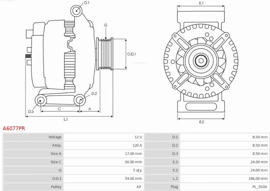 AS-PL A6077PR - Alternatore autozon.pro