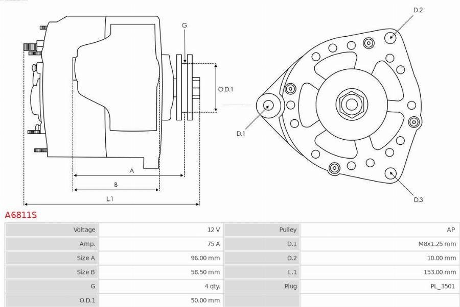 AS-PL A6811S - Alternatore autozon.pro