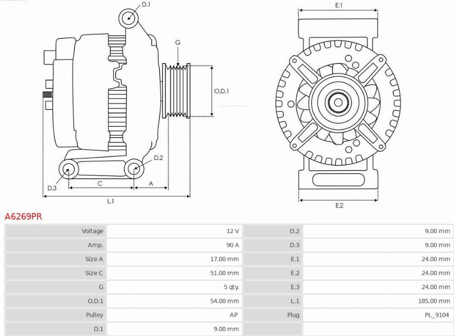 AS-PL A6269PR - Alternatore autozon.pro