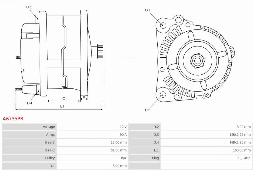 AS-PL A6735PR - Alternatore autozon.pro