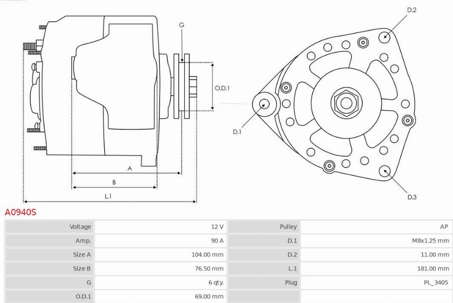 AS-PL A0940S - Alternatore autozon.pro