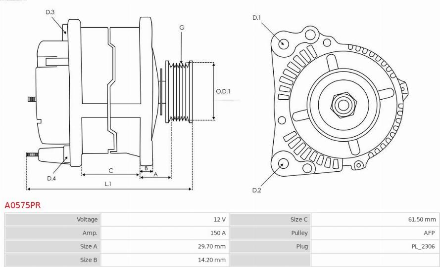 AS-PL A0575PR - Alternatore autozon.pro