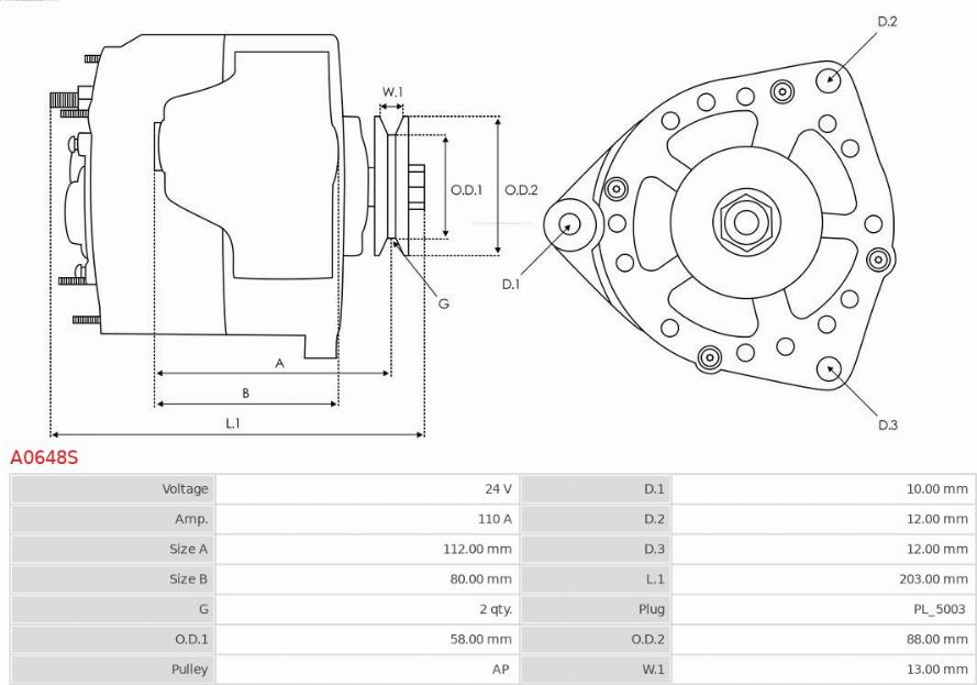 AS-PL A0648S - Alternatore autozon.pro