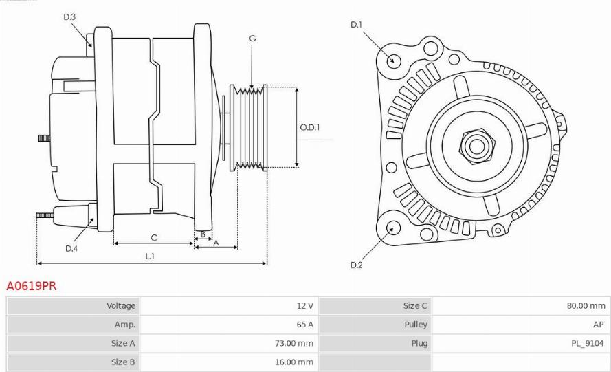 AS-PL A0619PR - Alternatore autozon.pro