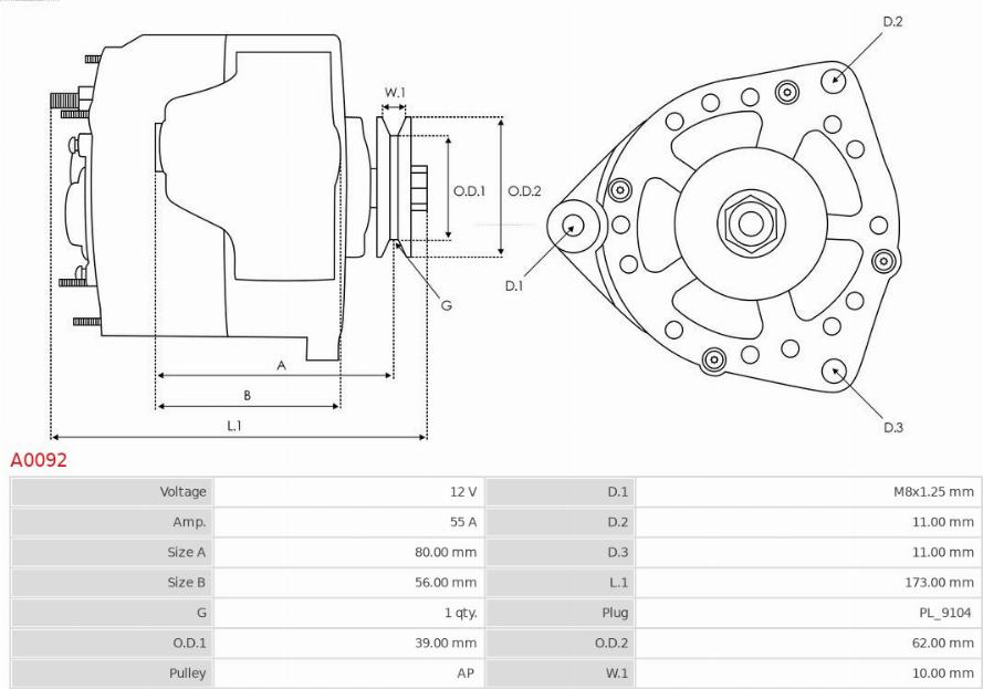 AS-PL A0092 - Alternatore autozon.pro