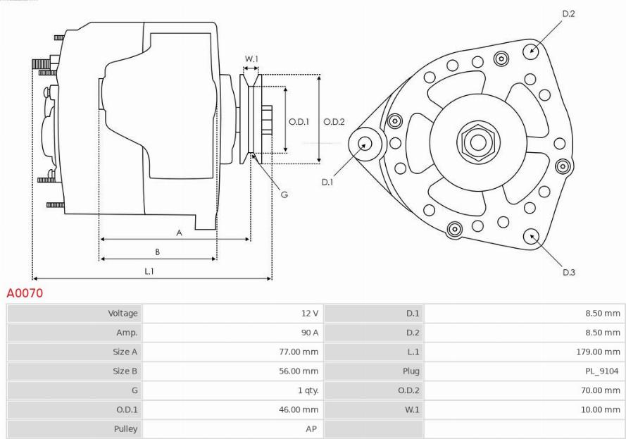 AS-PL A0070 - Alternatore autozon.pro