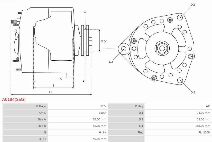 AS-PL A0194(SEG) - Alternatore autozon.pro