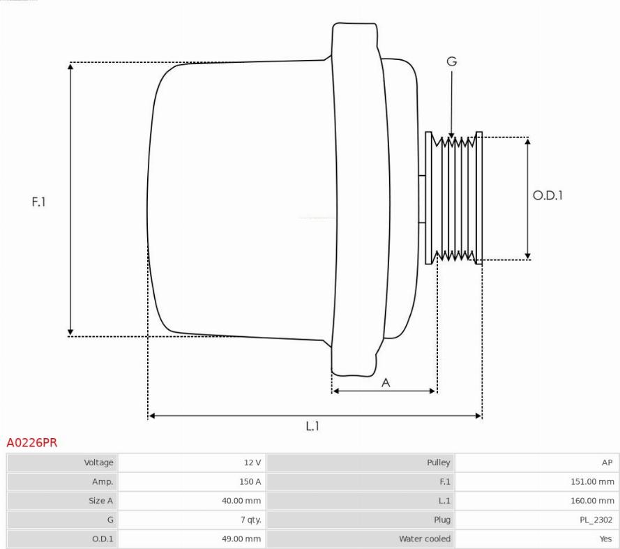 AS-PL A0226PR - Alternatore autozon.pro