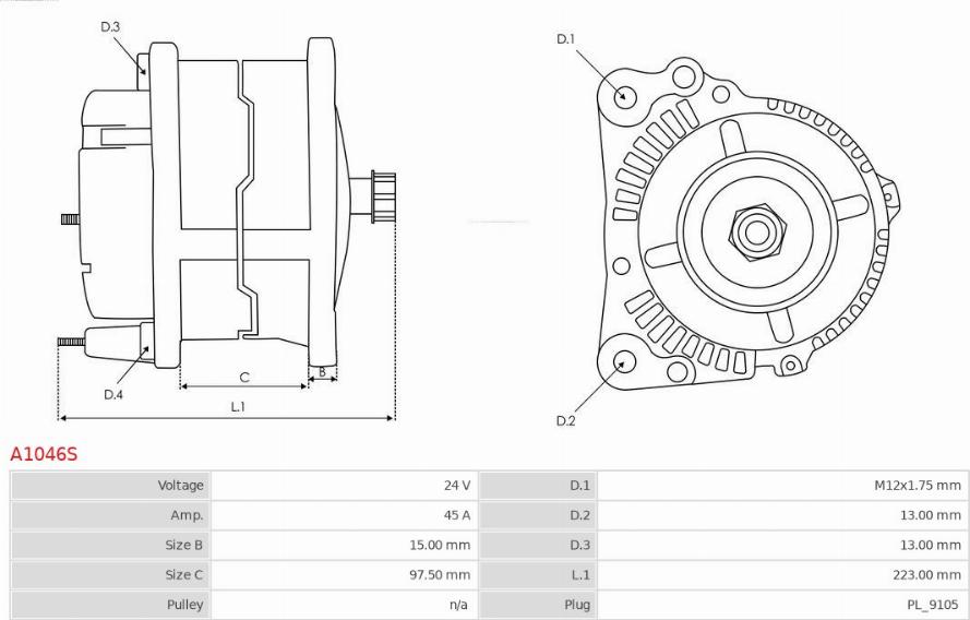 AS-PL A1046S - Alternatore autozon.pro