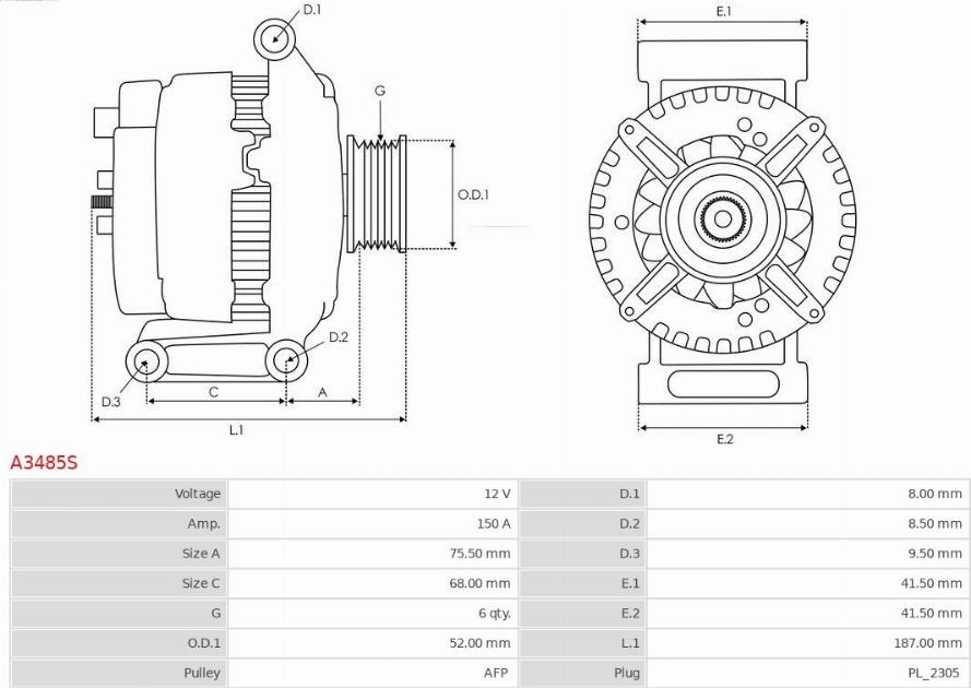 AS-PL A3485S - Alternatore autozon.pro