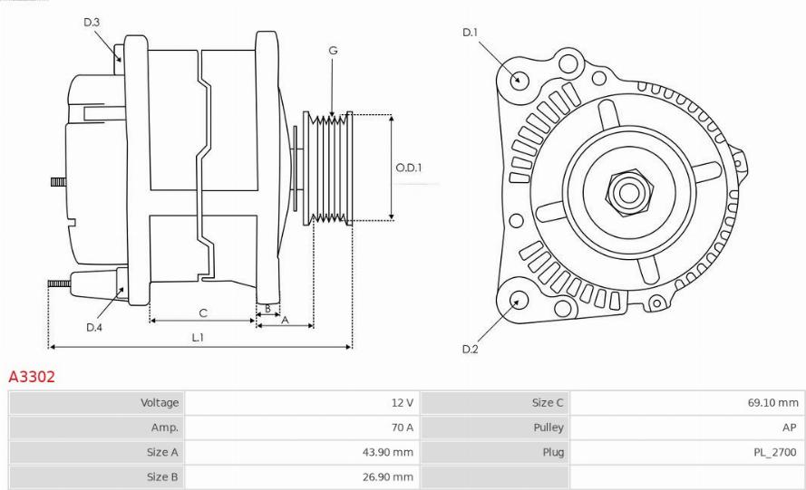 AS-PL A3302 - Alternatore autozon.pro