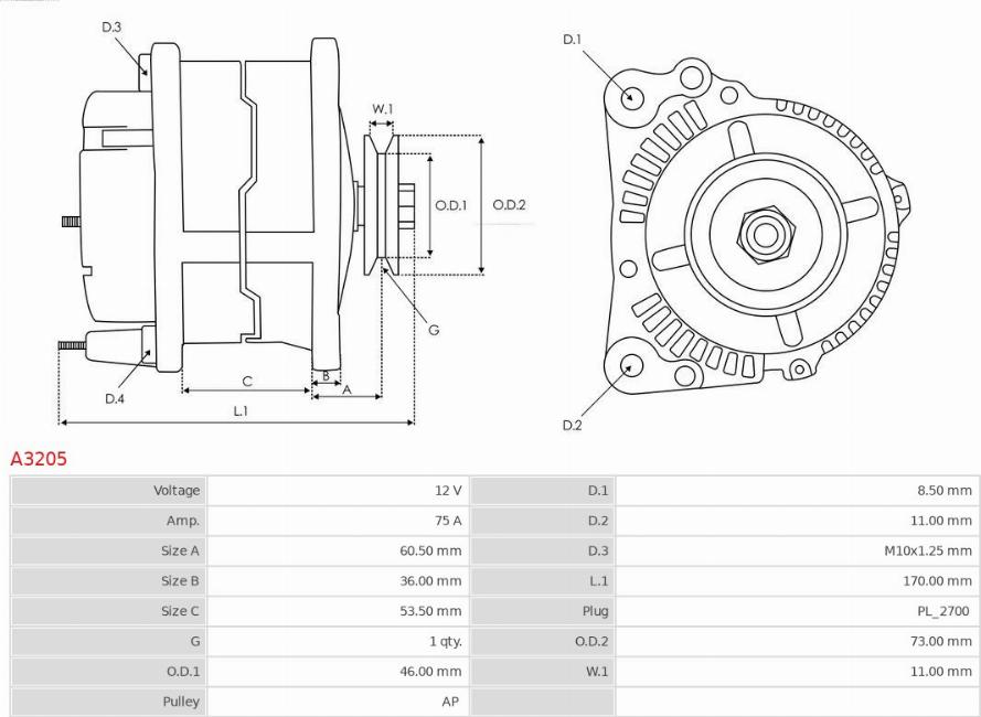 AS-PL A3205 - Alternatore autozon.pro