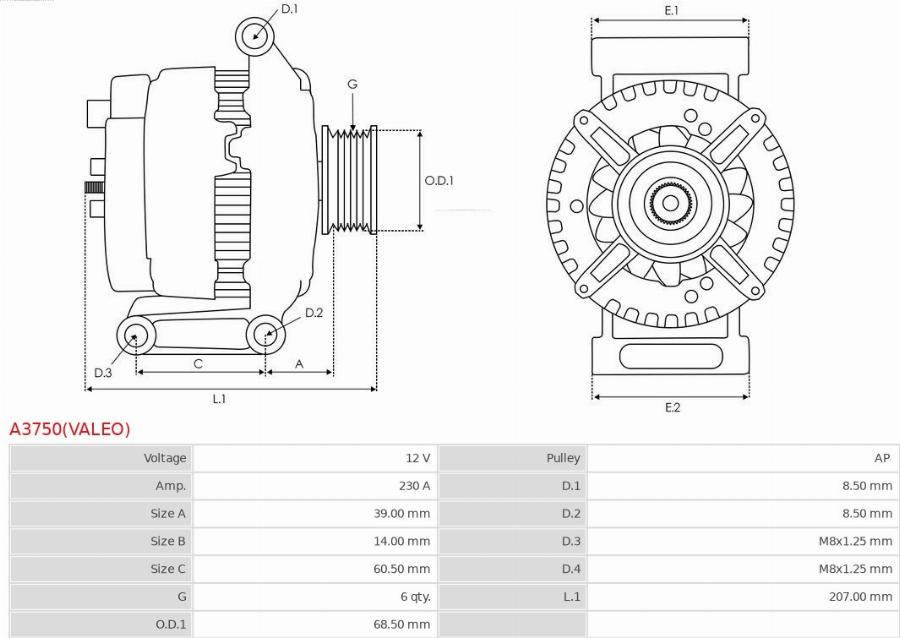 AS-PL A3750(VALEO) - Alternatore autozon.pro