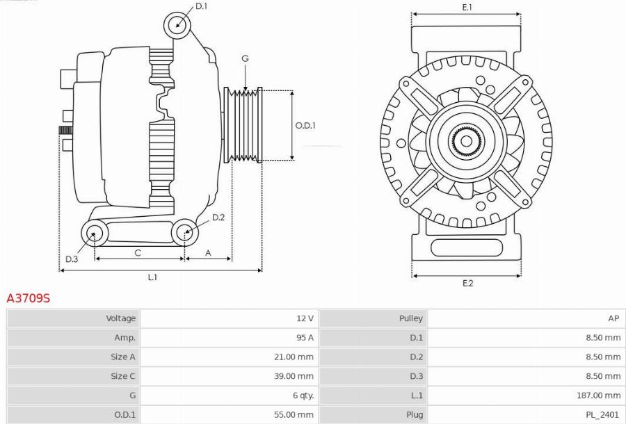 AS-PL A3709S - Alternatore autozon.pro