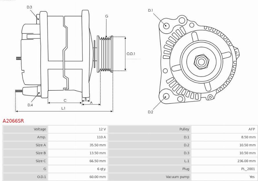 AS-PL A2066SR - Alternatore autozon.pro